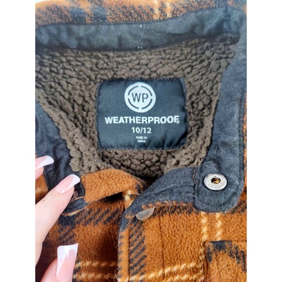 WeatherProof Kids Plaid Lined Button up Jacket Size 10/12 - Picture 4 of 7